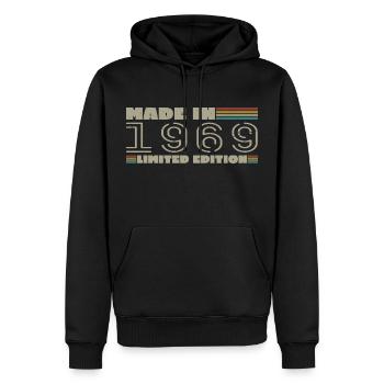 Cadeau d'anniversaire 1969 vintage 1969 né en 1969 - Sweat à capuche Premium bio Homme - noir - Devant - Nico (187cm)