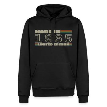 Cadeau d'anniversaire 1965 vintage 1965 né en 1965 - Sweat à capuche Premium bio Homme - noir - Devant - Nico (187cm)