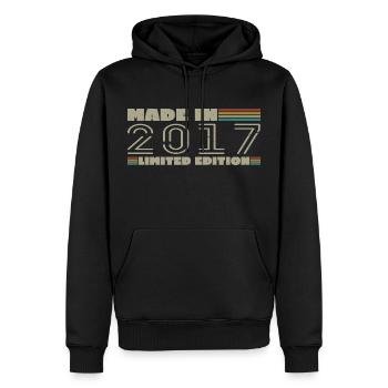 Cadeau d'anniversaire 2017 vintage 2017 né en 2017 - Sweat à capuche Premium bio Homme - noir - Devant - Nico (187cm)