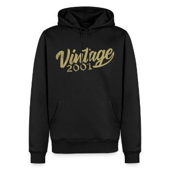 2001 Jahrgang 2001 Retro 2001 Geburtstagsgeschenk - Männer Premium Bio Hoodie - Schwarz - Vorne - Nico (187cm)