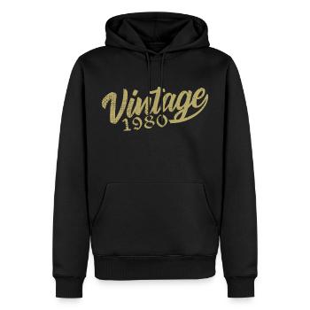 1980 Vintage 1980 Cadeau D'anniversaire 1980 Rétro - Sweat à capuche Premium bio Homme - noir - Devant - Nico (187cm)