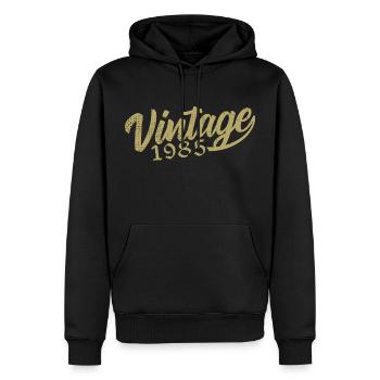 1985 Vintage 1985 Cadeau D'anniversaire 1985 Rétro - Sweat à capuche Premium bio Homme - noir - Devant - Nico (187cm)
