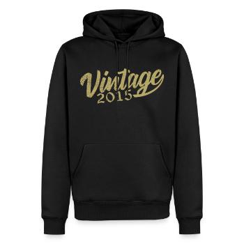 2015 Jahrgang 2015 Retro 2015 Geburtstagsgeschenk - Männer Premium Bio Hoodie - Schwarz - Vorne - Nico (187cm)