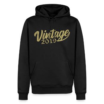 2019 Jahrgang 2019 Retro 2019 Geburtstagsgeschenk - Männer Premium Bio Hoodie - Schwarz - Vorne - Nico (187cm)