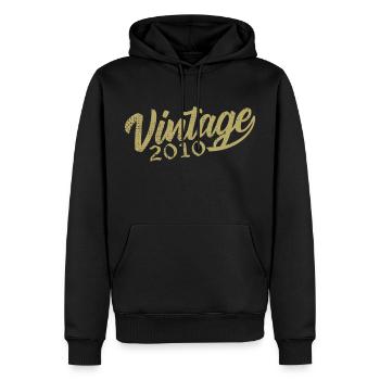 2010 Jahrgang 2010 Retro 2010 Geburtstagsgeschenk - Männer Premium Bio Hoodie - Schwarz - Vorne - Nico (187cm)