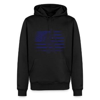 USA Fußball Trikot Amerikanische Flagge - Männer Premium Bio Hoodie - Schwarz - Vorne - Nico (187cm)