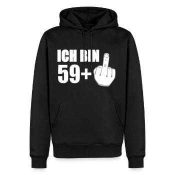 60 Years Funny Present - Finger - Männer Premium Bio Hoodie - Schwarz - Vorne - Nico (187cm)