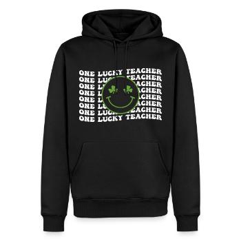 One Lucky Teacher, Show Your Appreciation for Teac - Männer Premium Bio Hoodie - Schwarz - Vorne - Nico (187cm)