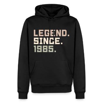 Legenden wurden im 1985 geboren Geschenkideen 1985 - Männer Premium Bio Hoodie - Schwarz - Vorne - Nico (187cm)