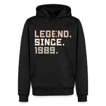 Les légendes sont nées en 1989 Idées cadeaux en 1989 - Sweat à capuche Premium bio Homme - noir - Devant - Nico (187cm)