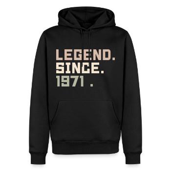 Legenden wurden im 1971 geboren Geschenkideen 1971 - Männer Premium Bio Hoodie - Schwarz - Vorne - Nico (187cm)