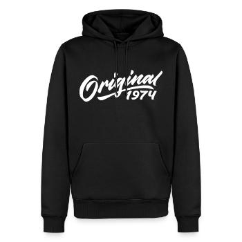 Original 1974 Geburtstagsgeschenk 1974 - Männer Premium Bio Hoodie - Schwarz - Vorne - Nico (187cm)