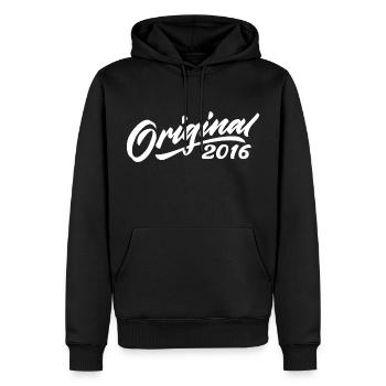 Original 2016 Cadeau D'anniversaire 2016 - Sweat à capuche Premium bio Homme - noir - Devant - Nico (187cm)