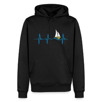 Heartbeat of sailing - Männer Premium Bio Hoodie - Schwarz - Vorne - Nico (187cm)