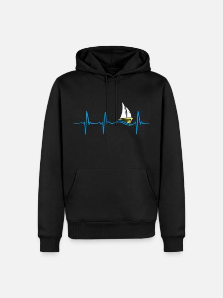 Heartbeat of sailing - Men’s Premium Organic Hoodie - black