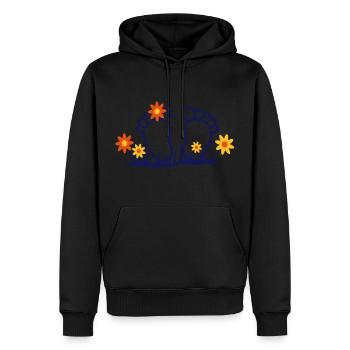 Zehen mit Blumen, Flower Power - Männer Premium Bio Hoodie - Schwarz - Vorne - Nico (187cm)