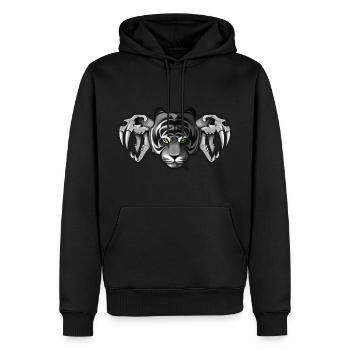 Lord Tiger - Sweat à capuche Premium bio Homme - noir - Devant - Nico (187cm)