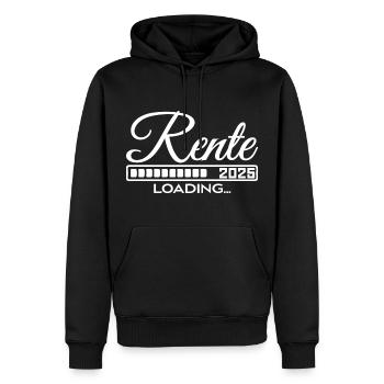 Rente 2025 Loading - Männer Premium Bio Hoodie - Schwarz - Vorne - Nico (187cm)