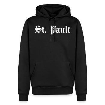 St Pauli - Men’s Premium Organic Hoodie - black - Front - Nico (187cm)
