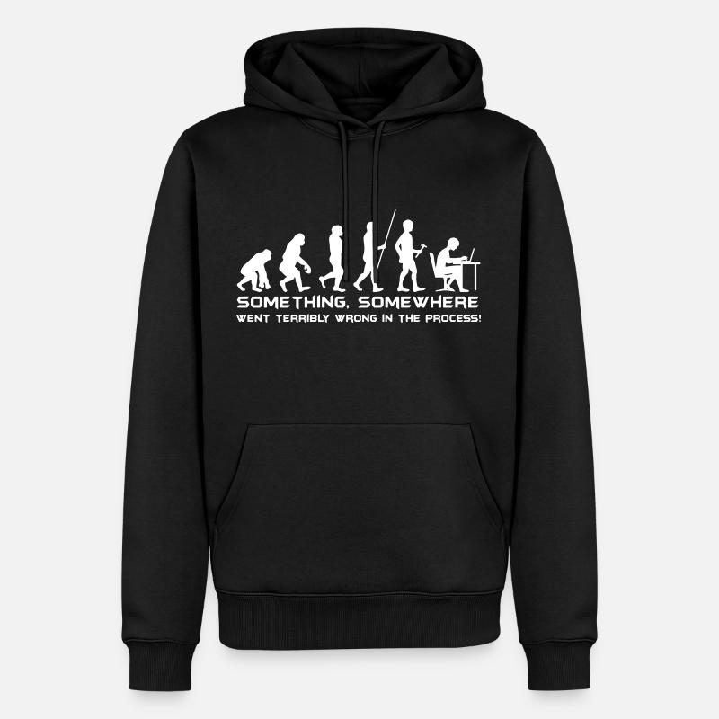 Évolution du cadeau d'ordinateur Man Nerd Geek - Sweat à capuche Premium bio Homme - noir