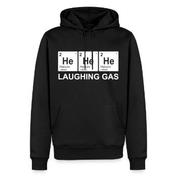 Hé hé hé gaz à l'hélium - Sweat à capuche Premium bio Homme - noir - Devant - Nico (187cm)
