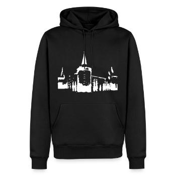 CHÂTEAU HELMOND - Sweat à capuche Premium bio Homme - noir - Devant - Nico (187cm)