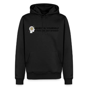 Investissez en vous-même, payez les meilleurs intérêts - Sweat à capuche Premium bio Homme - noir - Devant - Nico (187cm)