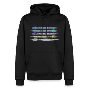 serpents - Sweat à capuche Premium bio Homme - noir - Devant - Nico (187cm)