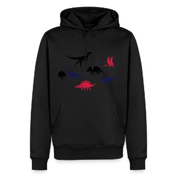Dinosaurier für Kinder - Männer Premium Bio Hoodie - Schwarz - Vorne - Nico (187cm)