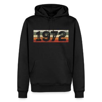Jahrgang 1972 Retro 1972 Geburtstagsgeschenk - Männer Premium Bio Hoodie - Schwarz - Vorne - Nico (187cm)