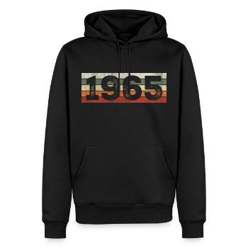 Jahrgang 1965 Retro 1965 Geburtstagsgeschenk - Männer Premium Bio Hoodie - Schwarz - Vorne - Nico (187cm)