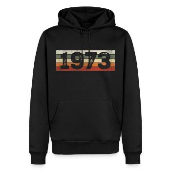 Jahrgang 1973 Retro 1973 Geburtstagsgeschenk - Männer Premium Bio Hoodie - Schwarz - Vorne - Nico (187cm)