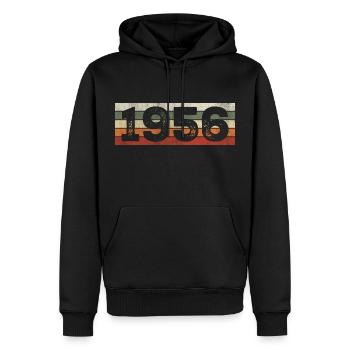 Millésime 1956 Cadeau D’anniversaire Rétro 1956 - Sweat à capuche Premium bio Homme - noir - Devant - Nico (187cm)