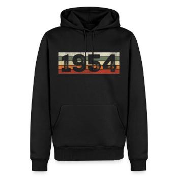 Millésime 1954 Cadeau D’anniversaire Rétro 1954 - Sweat à capuche Premium bio Homme - noir - Devant - Nico (187cm)