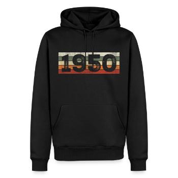 Millésime 1950 Cadeau D’anniversaire Rétro 1950 - Sweat à capuche Premium bio Homme - noir - Devant - Nico (187cm)