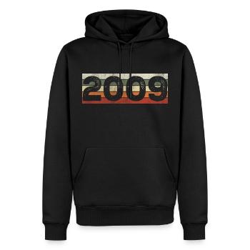 Millésime 2009 Cadeau D’anniversaire Rétro 2009 - Sweat à capuche Premium bio Homme - noir - Devant - Nico (187cm)
