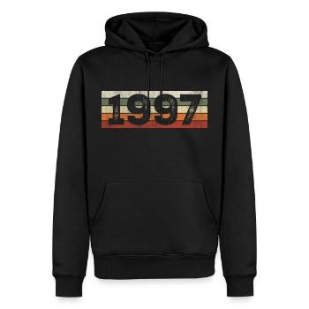 Jahrgang 1997 Retro Geburtstagsgeschenk 1997 - Männer Premium Bio Hoodie - Schwarz - Vorne - Nico (187cm)