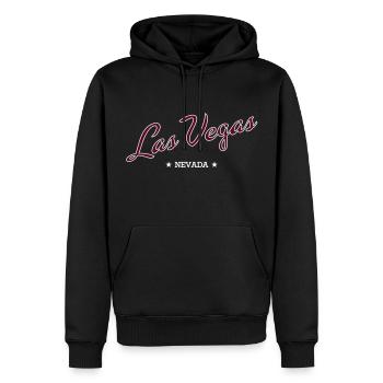 Las Vegas - Männer Premium Bio Hoodie - Schwarz - Vorne - Nico (187cm)