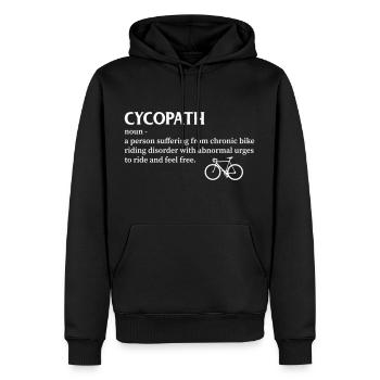 Cycopath shirt funny bicycle cyclist humor - Männer Premium Bio Hoodie - Schwarz - Vorne - Nico (187cm)