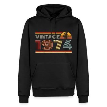 1974 Limited Edition Geburtstag Outfit 1974 vintag - Männer Premium Bio Hoodie - Schwarz - Vorne - Nico (187cm)