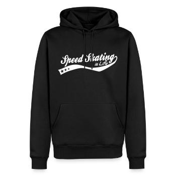Speed skating is life - retro - Männer Premium Bio Hoodie - Schwarz - Vorne - Nico (187cm)