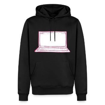 Laptop sw - Men’s Premium Organic Hoodie - black - Front - Nico (187cm)