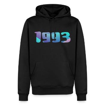 Cadeau Anniversaire 1993 Millésime 1993 Rétro 1993 - Sweat à capuche Premium bio Homme - noir - Devant - Nico (187cm)
