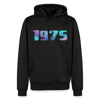 1975 Geburtstagsgeschenk Jahrgang 1975 Retro 1975 - Männer Premium Bio Hoodie - Schwarz - Vorne - Nico (187cm)