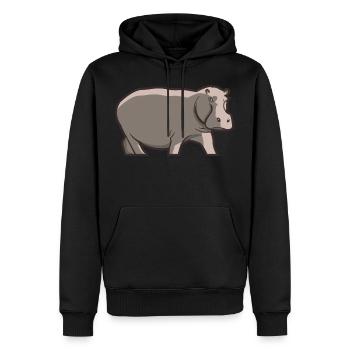 Hippo Hippo Idée cadeau pour les amoureux de la nature - Sweat à capuche Premium bio Homme - noir - Devant - Nico (187cm)