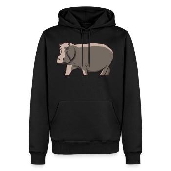 Hippopotame Hippopotame Hippopotame Cadeau - Sweat à capuche Premium bio Homme - noir - Devant - Nico (187cm)