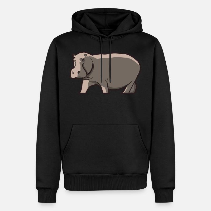 Hippopotame Hippopotame Hippopotame Cadeau - Sweat à capuche Premium bio Homme - noir