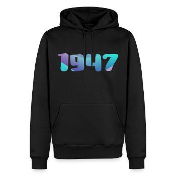 Geburtstagsgeschenk 1947 Jahrgang 1947 Retro 1947 - Männer Premium Bio Hoodie - Schwarz - Vorne - Nico (187cm)