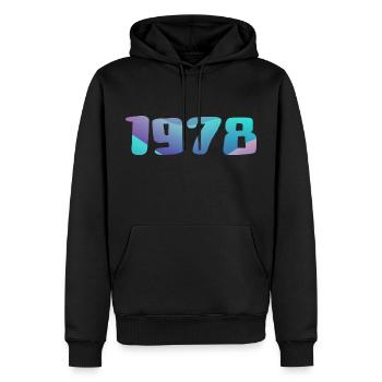 Cadeau Anniversaire 1978 Millésime 1978 Rétro 1978 - Sweat à capuche Premium bio Homme - noir - Devant - Nico (187cm)