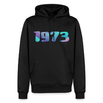 1973 Geburtstagsgeschenk Jahrgang 1973 Retro 1973 - Männer Premium Bio Hoodie - Schwarz - Vorne - Nico (187cm)